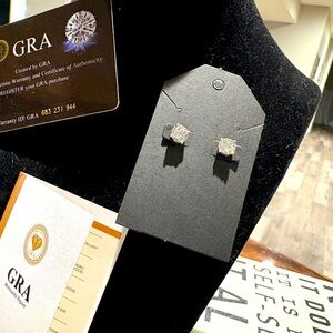 Moissanite gem earrings